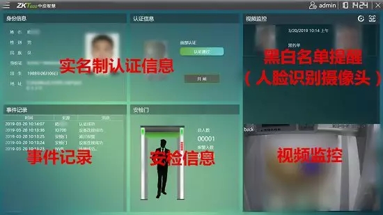 中控智慧實(shí)名制人行智能安檢系統(tǒng)主控臺(tái)